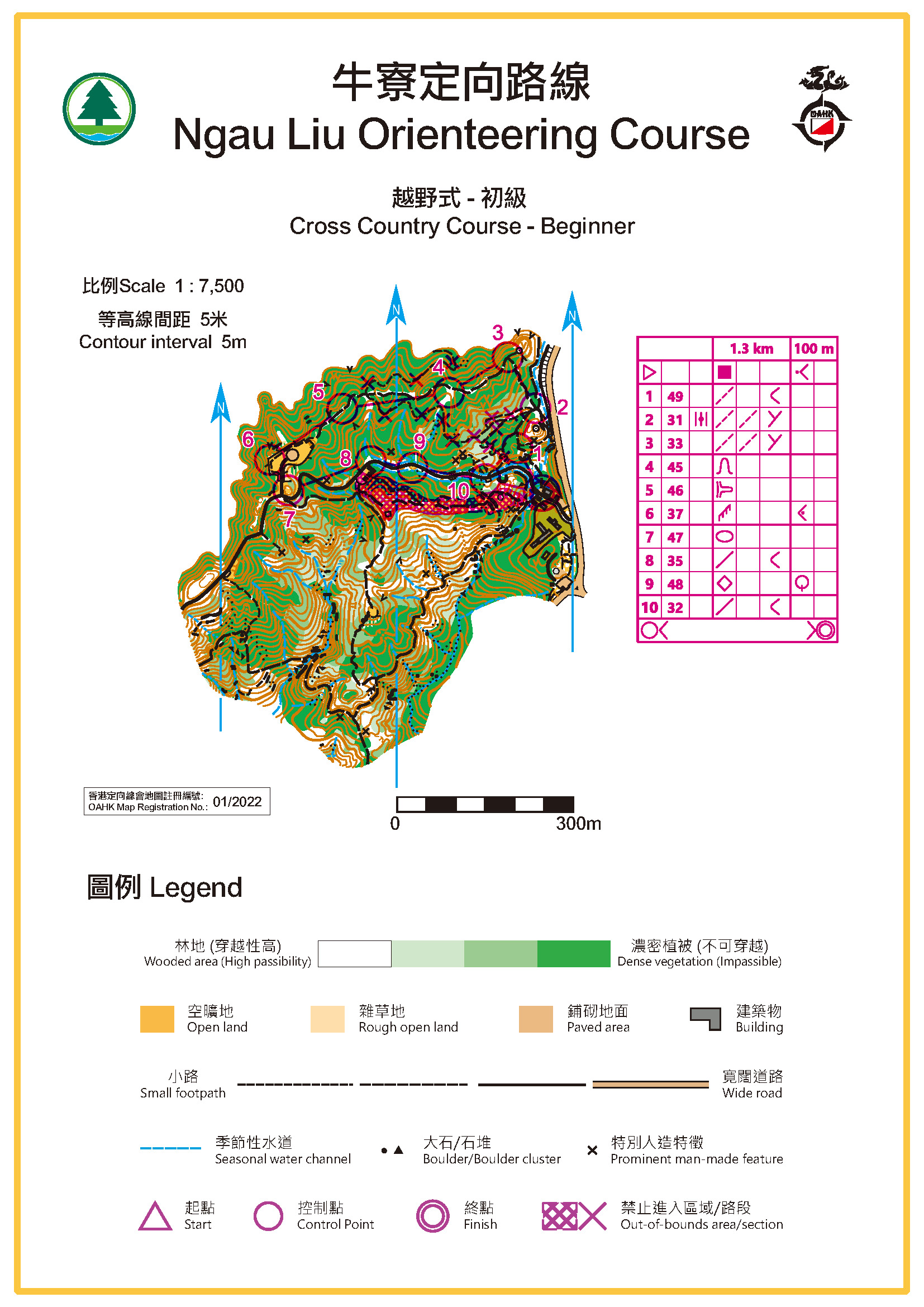Map Ngau Liu Orienteering Course - Beginner