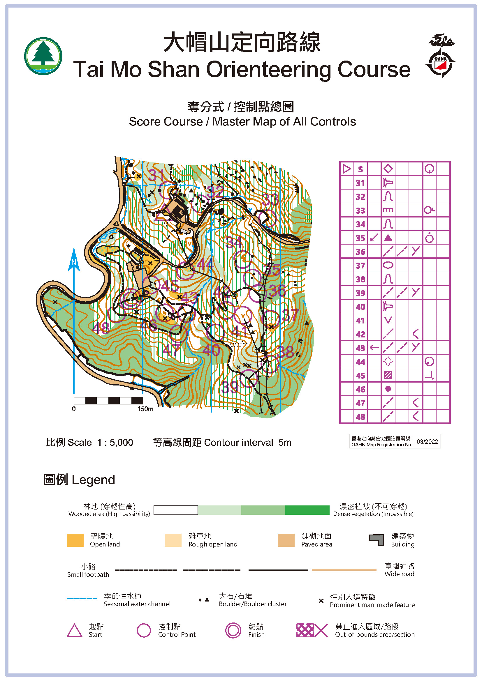 Map Tai Mo Shan Orienteering Course - All